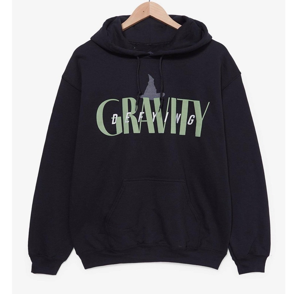 BoxLunch Wicked Defying Gravity Hoodie Black Graphic Sweatshirt XS NEW